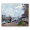 El Río Oise cerca de Pontoise con Cielo Gris